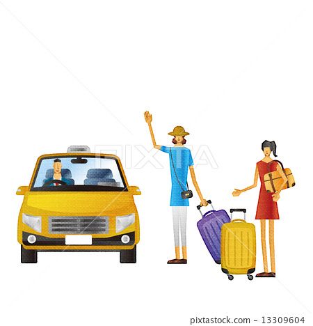 图库插图: 出租车旅行旅游包